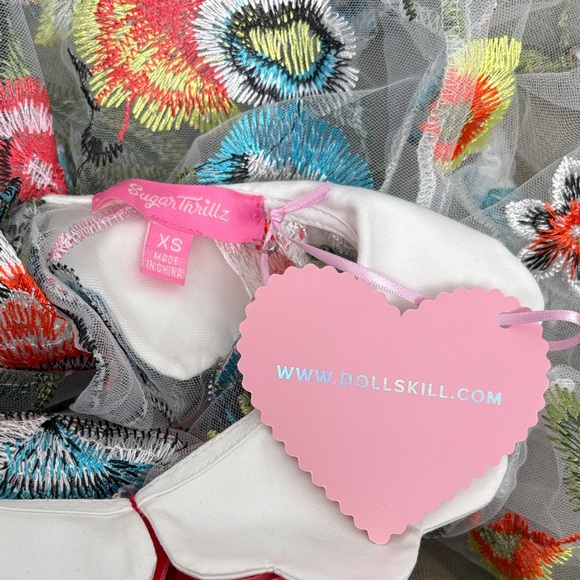 Dolls Kill Floral Sheer Blouse with White Collar - Picture 2 of 2